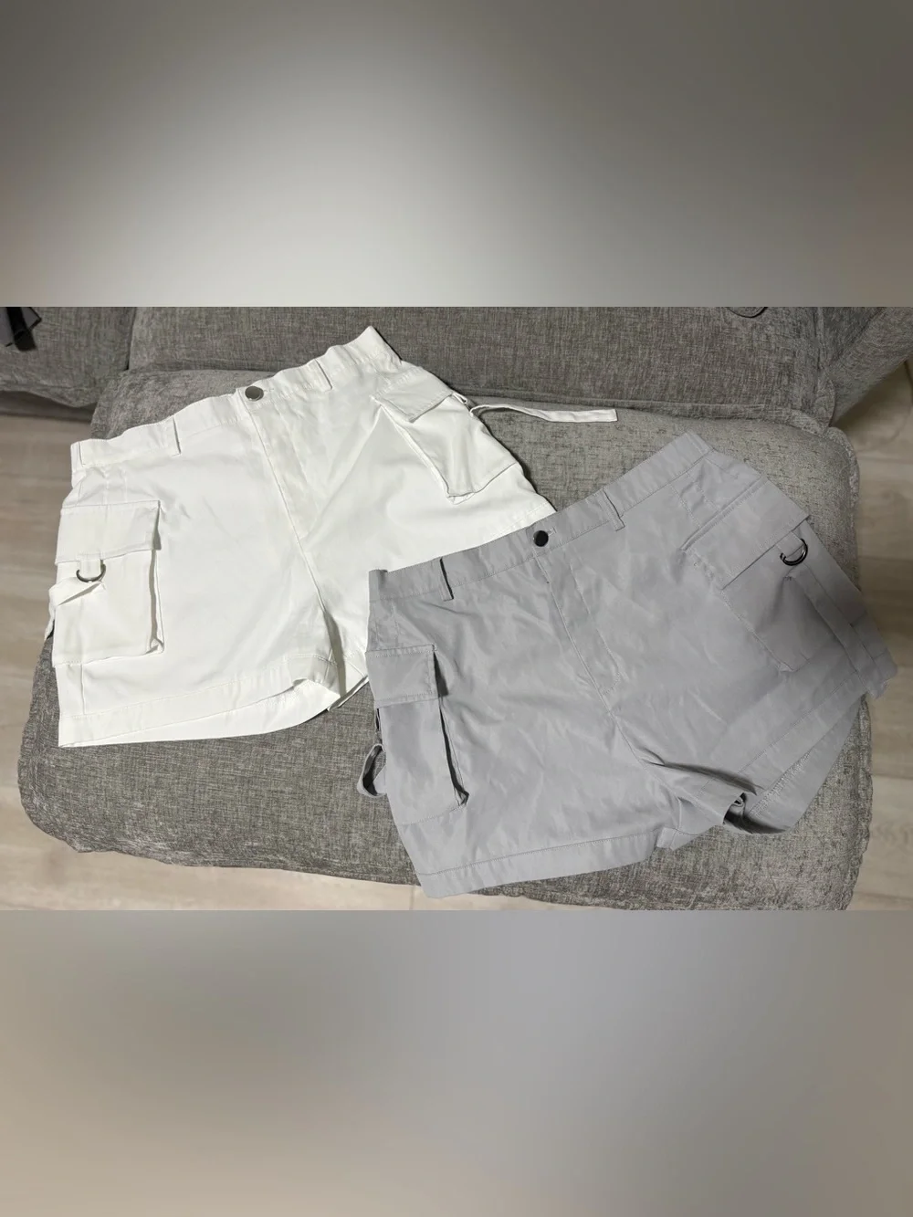 Cargo Shorts White & Light Gray Bundle | XL